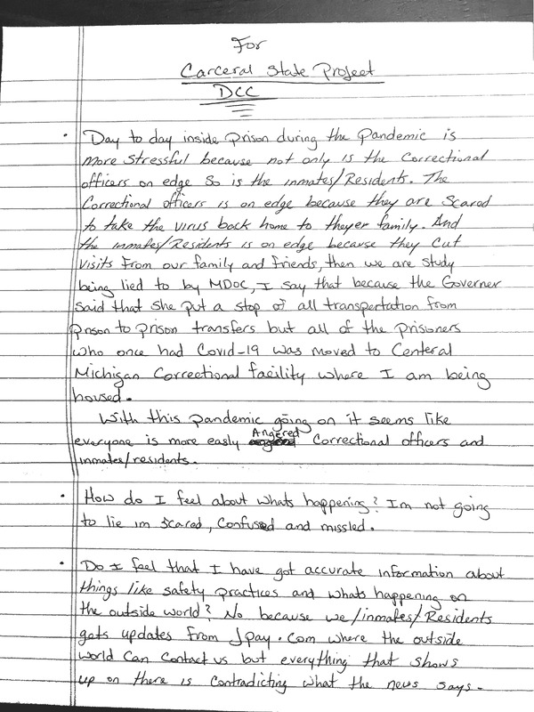 Dondrell, Thomas Written Testimonial