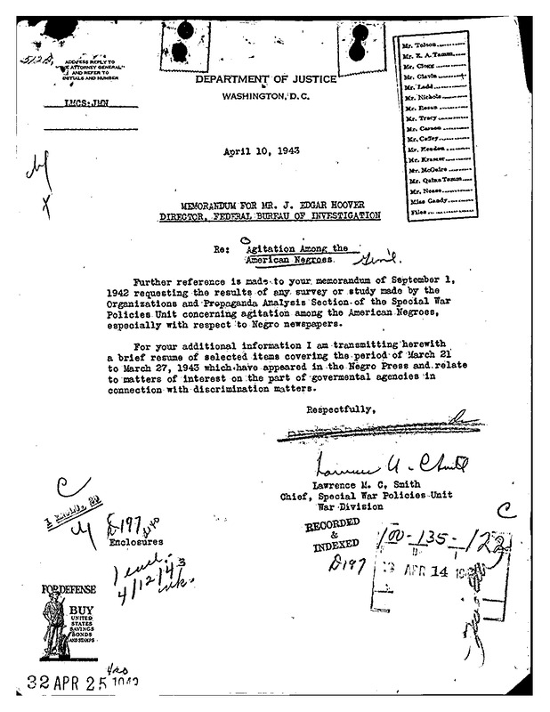 Negro Press Report (Week of March 21st, 1943)
